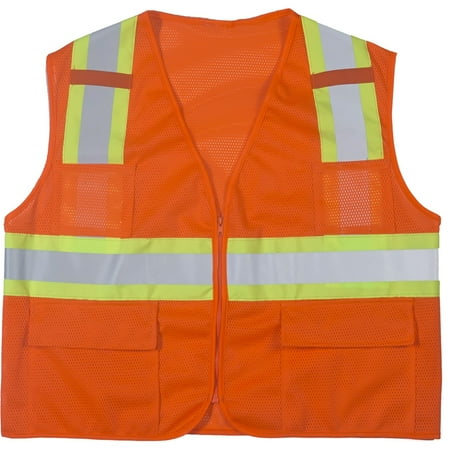 

Mutual Industries High Visibility Sleeveless Safety Vest ANSI Class R2 Orange Medium (16368-1-2)