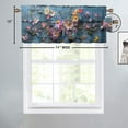 thumbnail image 4 of Flower Butterflies Thermal Insulated Window Curtain Valance Rustic Wooden Barn Western Country Privacy Decorative Rod Pocket Short Window Valance Curtains 54 by 18 in, 1 Panel, 4 of 6