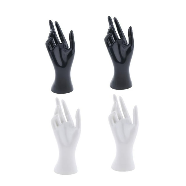 4 piezas femenina del maniquí para la exhibición del reloj del guantes de la de la joyería, anti-deformación