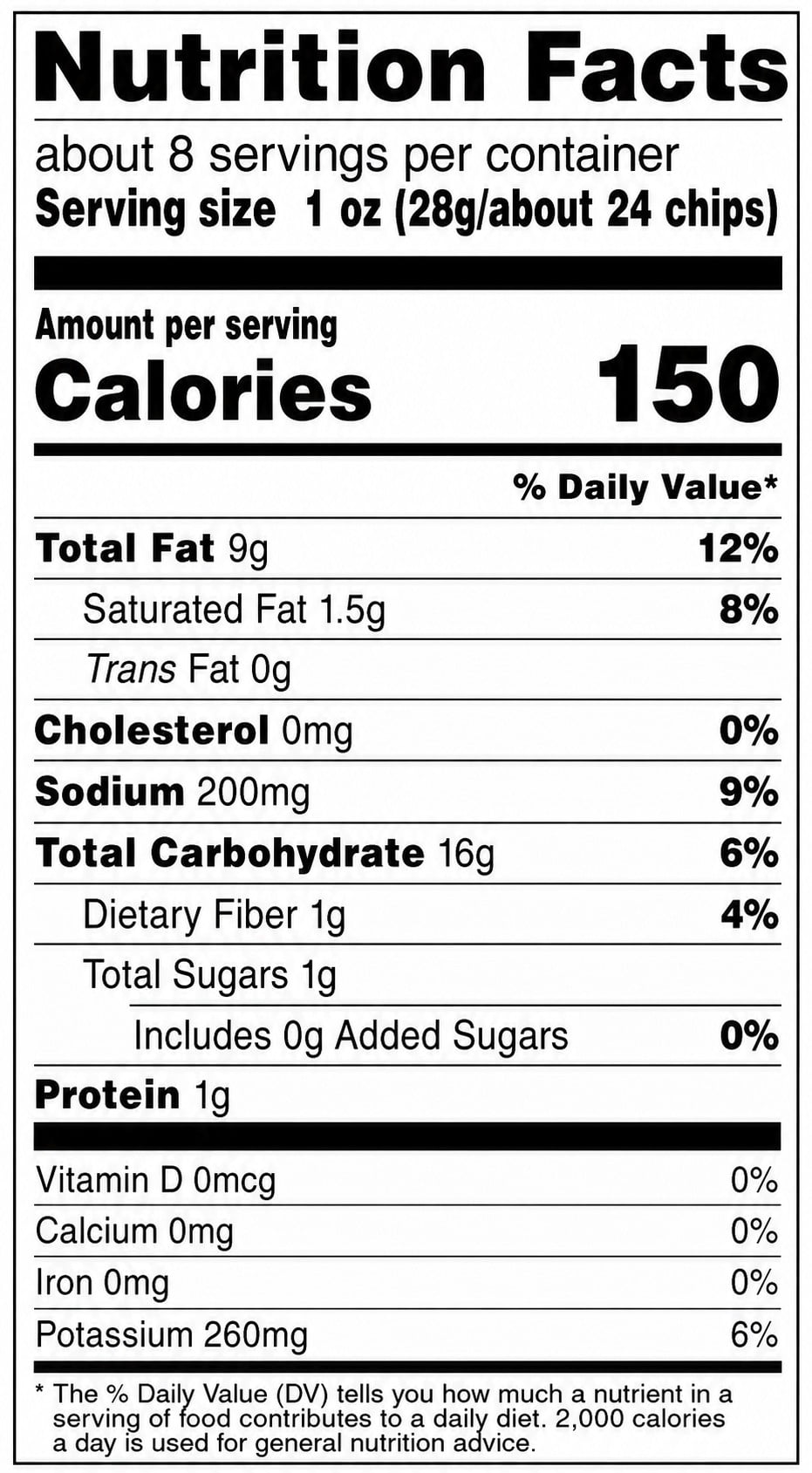 Great Value Sour Cream & Onion Flavored Potato Chips, 7.75 oz Bag