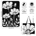 thumbnail image 2 of Black And White Ink Flower Picnic Blanket Waterproof Outdoor Beach Blanket Hand-held Pad Suitable for Travel, Camping, Beach, Family Gatherings, 2 of 8