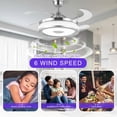 thumbnail image 4 of BAYSQUIRREL Retractable Bluetooth Ceiling Fan with Light and Speaker, Flush Mount Ceiling Fans,RGB-LED 6 Speed Reversible Modern Invisible Ceiling Fans,Remote and APP Control, 4 of 7