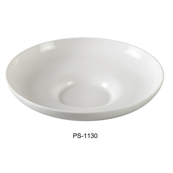 13 in. Dia. Porcelain Salad Bowl, Bone White - 34 oz - Pack of 12