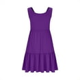 thumbnail image 6 of Womens Plus Size Summer Sundress Sleeveless Tiered Tank Dresses Casual High Waist Dress Curvy Women Outfits Purple, XL, 6 of 7