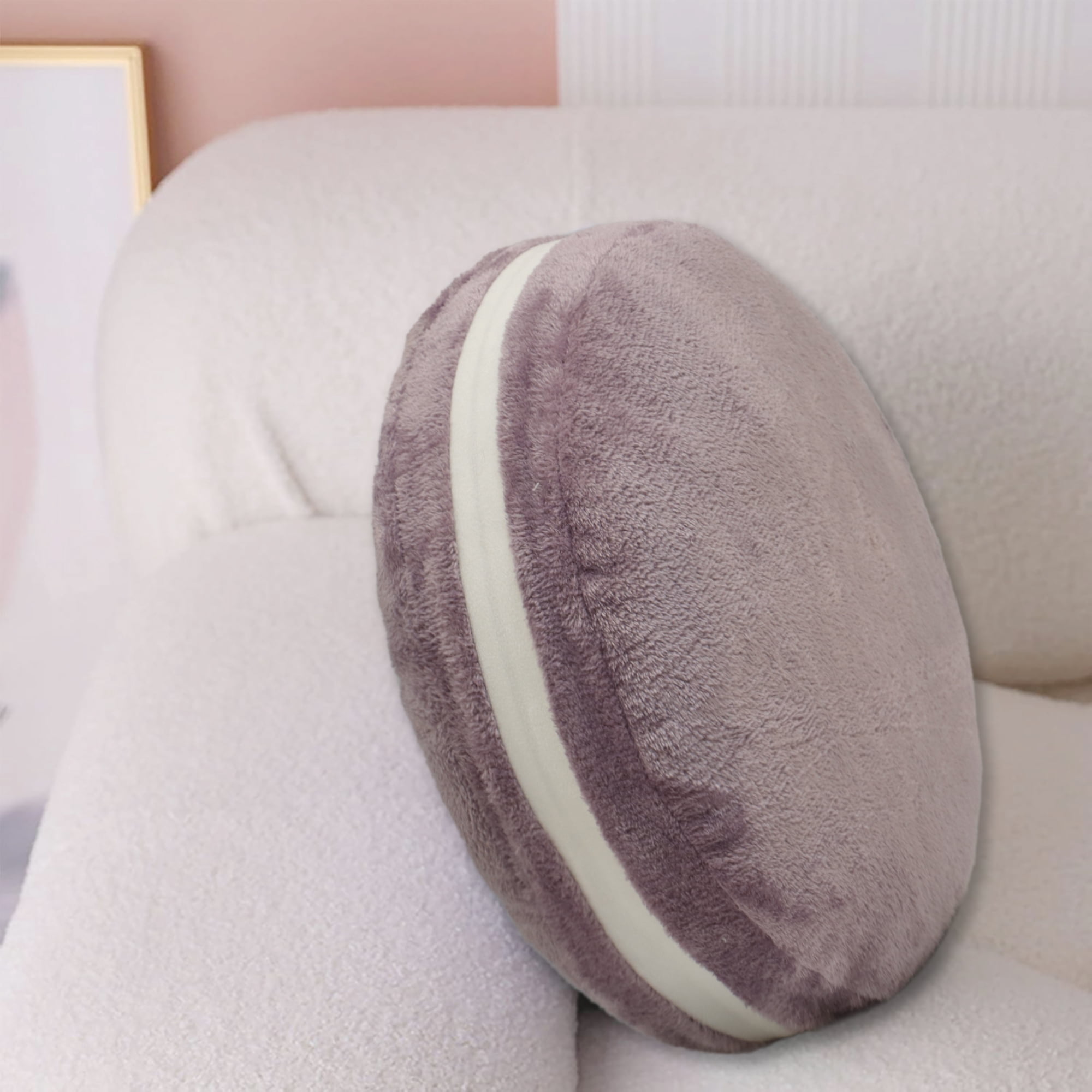 Mainstays Macaron Shaped Throw Pillow, 12 in Round, Violet