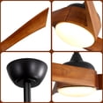thumbnail image 3 of "Sofucor 52"" Wood Ceiling Fan with Light and Remote, 3-Blade Design, Reverse Airflow, Black Finish", 3 of 12