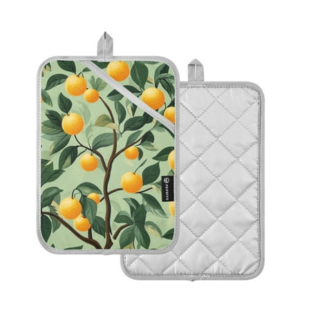 

Yayeee Pot Holders for Kitchen Heat Resistant with Pocket 7 x9.8 Quilted Oven Pads Orange Tree