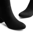 thumbnail image 5 of BURUDANI Women’s Fitted Stretch Ankle Boots Low Chunky Heel Almond Toe Fall Heeled Booties, 5 of 5