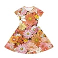 thumbnail image 4 of Binienty Boho Girls Dresses Short Sleeve Comfy Soft Hippie Floral Casual Dress Teen Lightweight Swing Sundress with Pockets Kids Summer Outfits, 4 of 6
