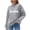 Gray, variant on Knit Sweaters for Women Sayings Letter Print Crewneck Pullover Long Sleeve Knitted Blouses Casual Cozy Tops