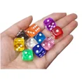 thumbnail image 2 of Juego de dados para Bar, Pub, Club, fiesta, juego de mesa, 10 colores, acrílico transparente, 16mm, punto de seis caras, D6, 10 piezas, 2 of 4