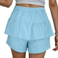 thumbnail image 4 of vigerkar Flowy Shorts for Women Ruffle Skorts High Waisted Pleated Mini Skirts Teen Gilrs Running Tennis Skort Summer Shorts 2025 Sky Blue, M, 4 of 7