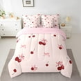 thumbnail image 2 of Castle Fairy Kawaii Cherry Bow 7-Piece Bedding Comforter Set for Girls Women Teens,Dreamy Princess King Bedding Sets,Cute Bowknot Ultra Soft Bed Sheets,Ultra Soft Home Decor, 2 of 8