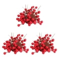 thumbnail image 1 of Monstrate 100 piezas de espuma artificial rojo vivo bayas de acebo guirnalda para el hogar decoración navideña ramo fruta baya Type1 NO1, 1 of 6