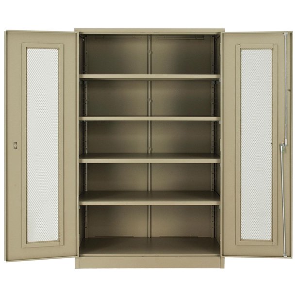 Unassembled Storage With Expanded Metal Door, 48x24x78, Tan