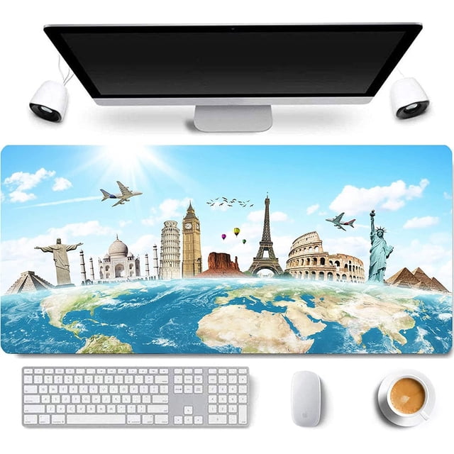 .x BAT Shadow Rubber Stitched Edges Extended Large Gaming Mouse Pad Office Keyboard Mouse Mat