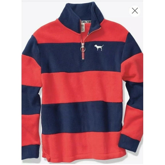 Victoria’s Secret PINK Polar Fleece 1/4 Zip Pullover Jacket Medium NWT $79.95