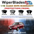 thumbnail image 2 of 2005 Pontiac Wave5 Beam Wiper Blades Wipers w/1yr Warranty (Set of 2) (WiperBladesUSA), 2 of 5