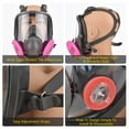 thumbnail image 4 of Reusable Full Face Respirator Full Face Cover 18 in 1 Gas Cover Organic Vapor Respirator Wide Field of View for Painting Machine Polishing Welding and Other Work Protection, 4 of 9