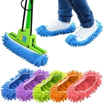 TELOLY Mop Slippers for Floor Cleaning,Washable Reusable Shoes Cover,Microfiber Dust Mops Mop Socks for Women Men Kids Foot Dust Hair Cleaners Sweeping House Office Bathroom Kitchen
