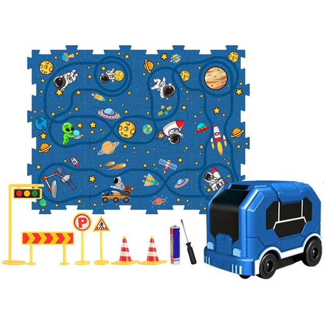 Children Educational Puzzle Track Car Play Set DIY rail puzzle car Z8 X5A6