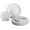 A4 Plain White, variant on OCCASIONS 125pcs set (25 Guests)-Wedding Plastic Plates & cutlery -Disposable heavyweight Dinnerware 11'', 7'' + Silverware (Chateau in )