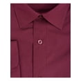 thumbnail image 5 of Marquis Classic Fit Solid Burgundy Wrinkle Resistant Cotton Blend Dress Shirt, 5 of 6