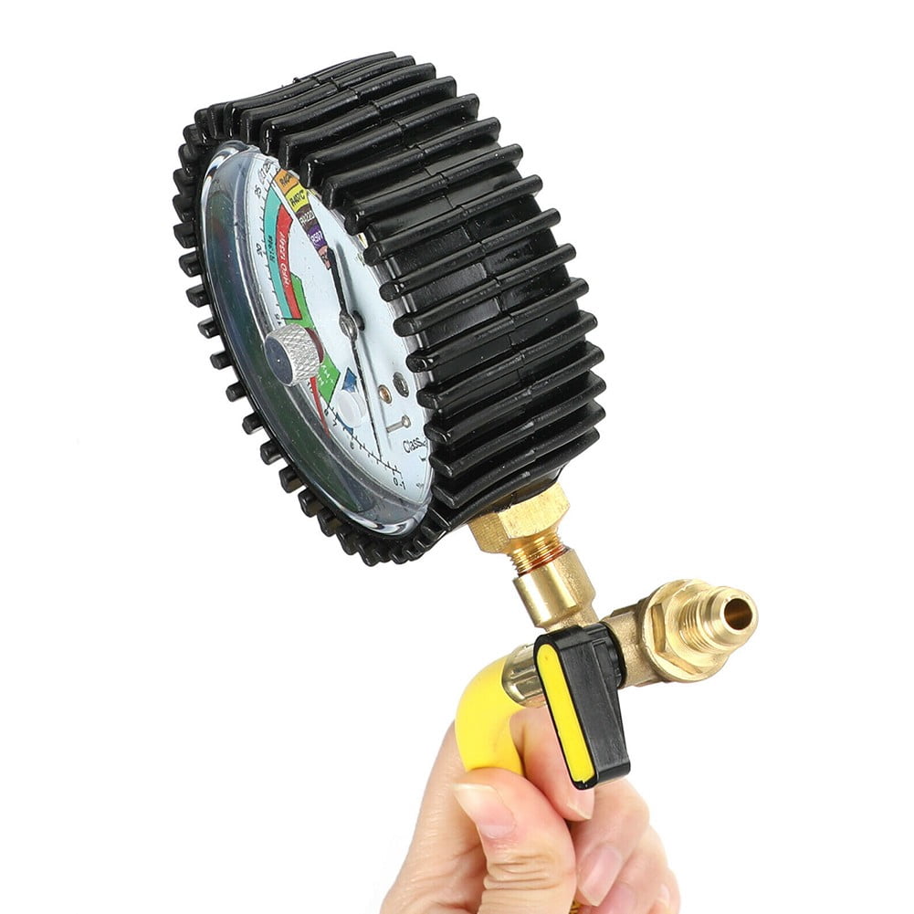 Pressure Gauge -1~60bar Nitrogen Pressure Tester for R134a, R22, R407C, R410A HVAC Systems Cold Test Table Tool Accessories