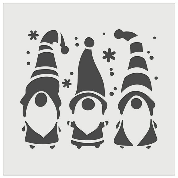Christmas Gnome Trio DIY Cookie Wall Craft Stencil - 5.5 Inch