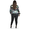 thumbnail image 3 of Blusa satinada multicolor Roman Fashion Tallas Extras 1844 Verde Azul 38, 3 of 6