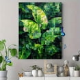 thumbnail image 4 of Abstract Green Leaf Mosaic Canvas Print Wall Art for Living Room Office Hotel Cafe Restaurant, 4 of 8
