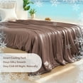 thumbnail image 3 of SUNNY HEAT Cooling Summer Comforter Twin Size 60"x80", Double-Sided Breathable Silk Summer Blanket for Hot Sleepers,Cocoa Brown, 3 of 7