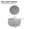 thumbnail image 2 of Vmopu Modern Gray 14"HX 28"W Round Aluminum Outdoor Coffee Table with Rock Slab for Living Room,Garden,Balcony ,Corridor, 2 of 8