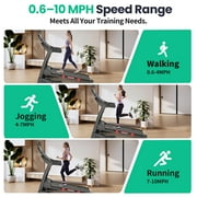 10MPH Folding Treadmill w/ 15% Auto Incline, 300lb Capacity, Treadmill for Home Portable Foldable Exercise Equipment Running Walking Machine, APP Control, 64 Programs, HiFi Bluetooth Speakers