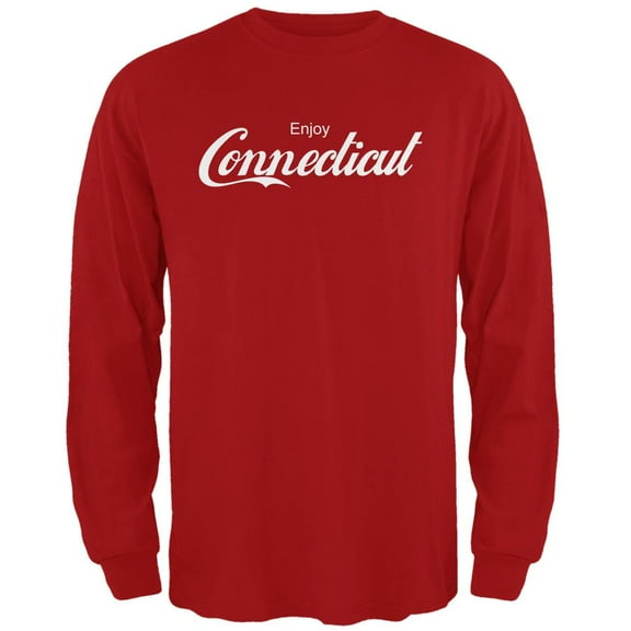 Enjoy Connecticut Red Adult Long Sleeve T-Shirt - X-Large