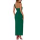 thumbnail image 3 of INSPIRAR CHIC Vestido midi para mujer, un hombro, corte de verano, abertura, dobladillo con abertura, sin mangas, vestido de cóctel, verde oscuro S, 3 of 6