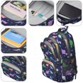 thumbnail image 4 of DarkBlue Dinosaurs with Shapes Pattern Cute School Backpack Bag with Padded Back and Adjustable Shoulder Straps 16.9 X 12.6 X 5.9 Inches, 4 of 5