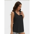 thumbnail image 4 of Women V Neck Curved Hem Tank Tops Summer Casual Sleeveless Loose Fit Tunic Tops, 4 of 4