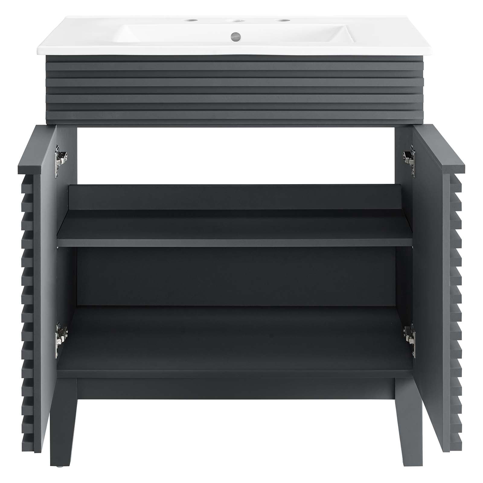 Render 30" Bathroom Vanity Cabinet-EEI-5422-CHA-WHI