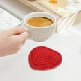thumbnail image 5 of Valentine's Day Heart Coasters,Handmade Braided Cotton Coasters,Anti Slip Absorbent Drinks Mat for Mother's Day Home Restaurant Housewarming Gifts,Valentines Day Decorations(Red), 5 of 5