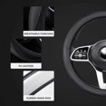 thumbnail image 3 of Car Steering Wheel Cover for Hyundai Santa Fe Sport 2013 2018,Soft Anti Slip,Black Beige, 3 of 5