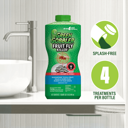 Green Gobbler Fruit & Drain Fly Killer , 32 Fluid Ounce