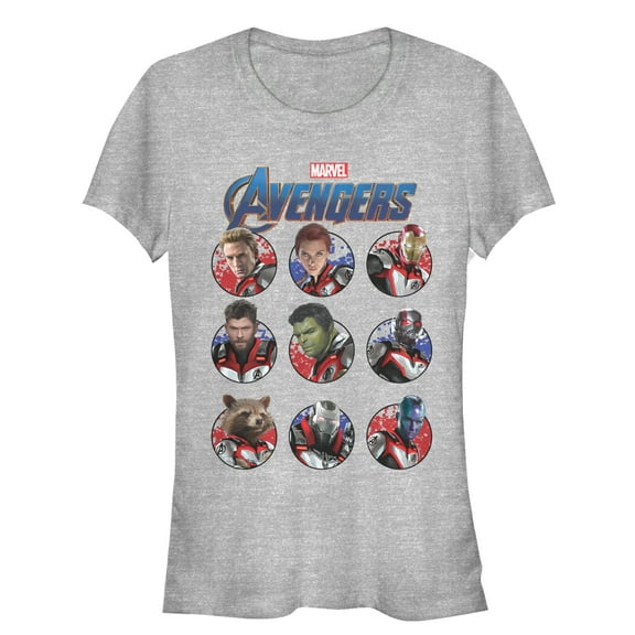 Junior's Marvel Avengers: Endgame Hero Circles Graphic Tee Athletic Heather X Large