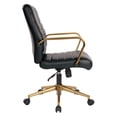 thumbnail image 4 of Mid-Back Black Faux Leather Chair with Gold Finish Arms and Base K/D, 4 of 7