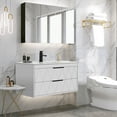 thumbnail image 6 of Eclife 36" Modern Wall Mount Bathroom Vanity with Integrated Sink Top, Faucet, Floating Cabinet, 6 of 10