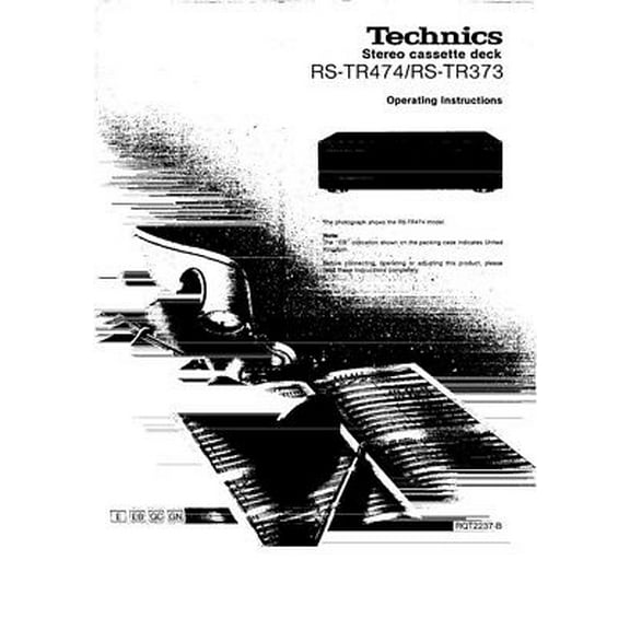 Technics RS-TR373 RS-TR474 Cassette Deck Owners Instruction Manual REPRINT
