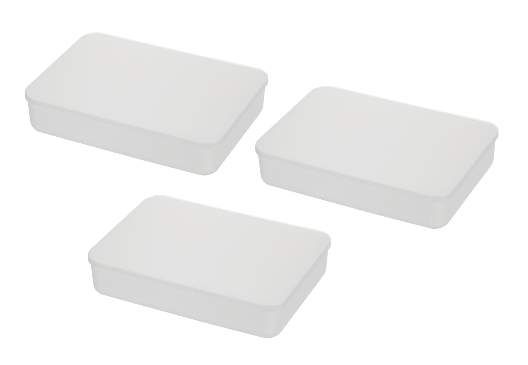 YBM Home Plastic Storage Bins with Lids for Organizing for Office, White