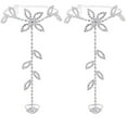 thumbnail image 6 of Eosunjian Adjustable Extended Chain Women Anklet Shining Rhinestone Leaves Foot Chain with Toe Ring Foot Jewelry Silver, 6 of 11