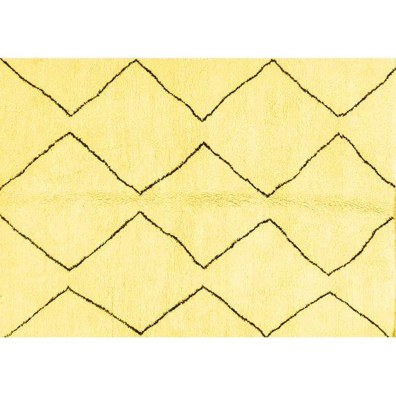 Ahgly Company Indoor Rectangle Solid Yellow Modern Area Rugs, 3' x 5'