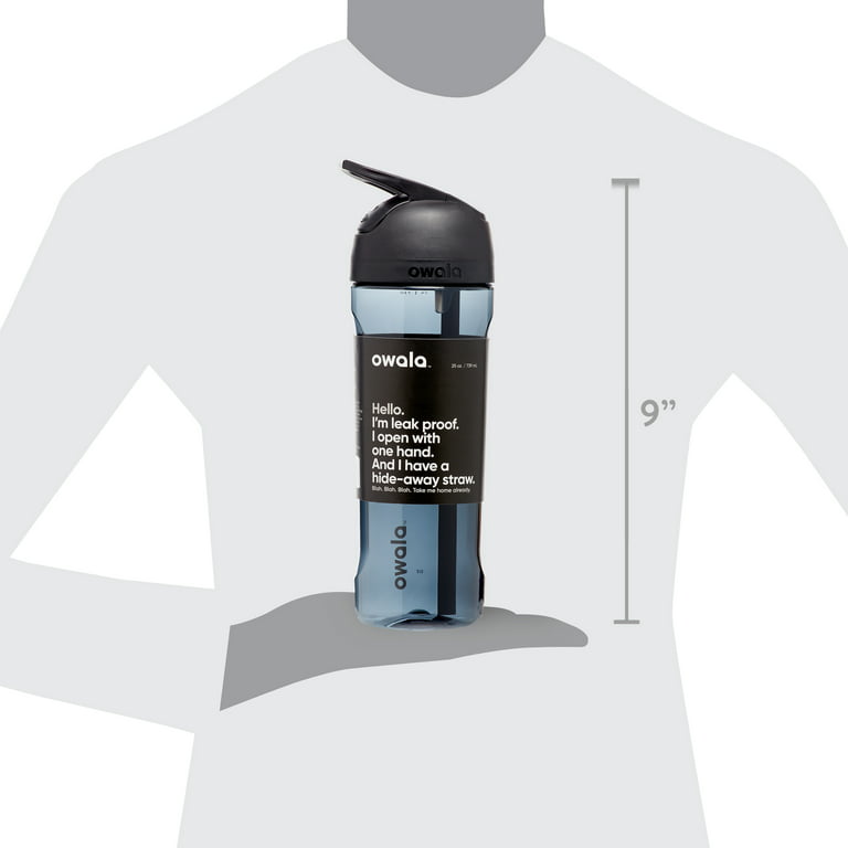 Owala Flip Water Bottle Tritan, 25 Oz., Very, Very Dark Black 